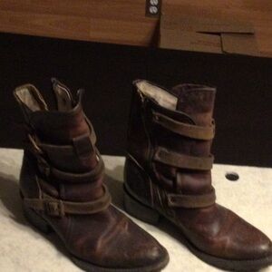 Free bird Brown Leather Buckle Boots